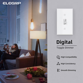 Dimmer installed in wall box with included wall plate for a clean finish