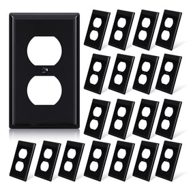 ELEGRP duplex outlet cover made of unbreakable polycarbonate for lasting durability.