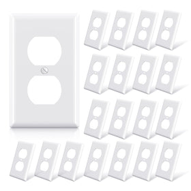 ELEGRP duplex receptacle cover in glossy white offers durable protection and easy maintenance