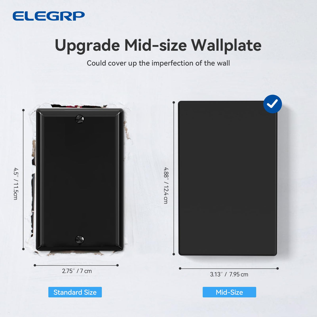 ELEGRP easy install with front and back snap-on plates.