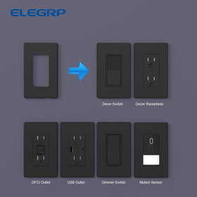 ELEGRP easy-install screwless faceplate, quick replacement in minutes.