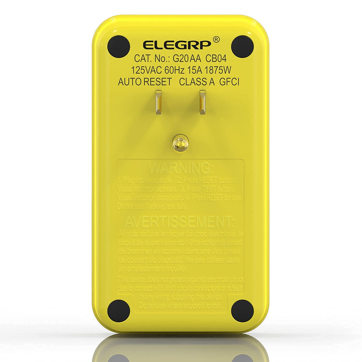 ELEGRP durable indoor GFCI adapter with UL listing