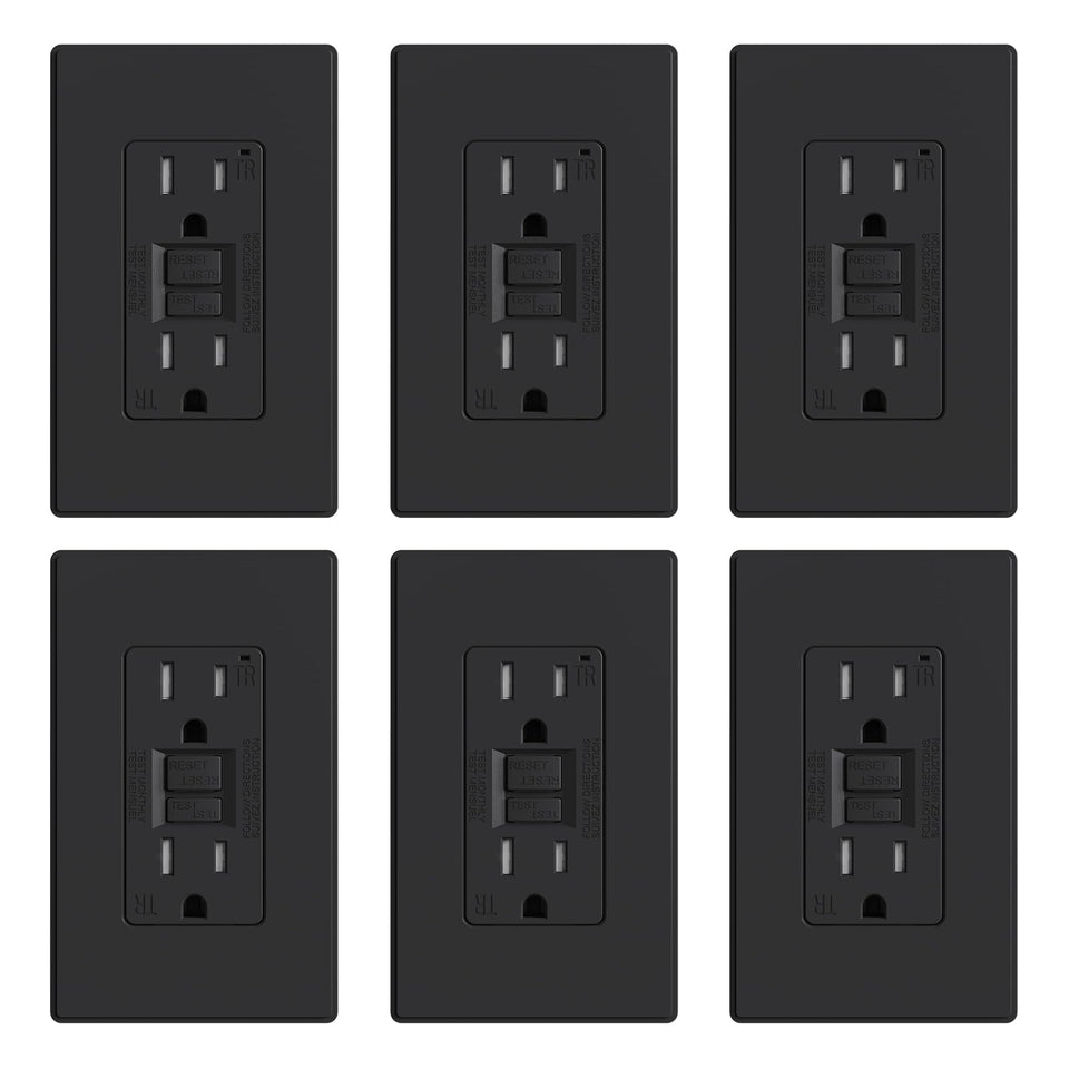 ELEGRP GFCI outlet with thinner design for tight wall spaces.