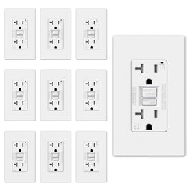 ELEGRP GFCI outlet 20A face view with tamper-resistant protection for homes