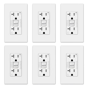ELEGRP GFCI outlet front view with thinner design for modern spaces