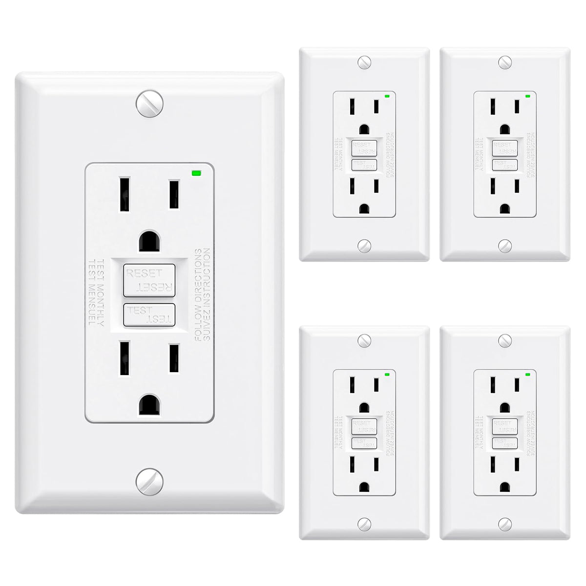 ELEGRP GFCI outlet with narrow design for easier in-wall installation