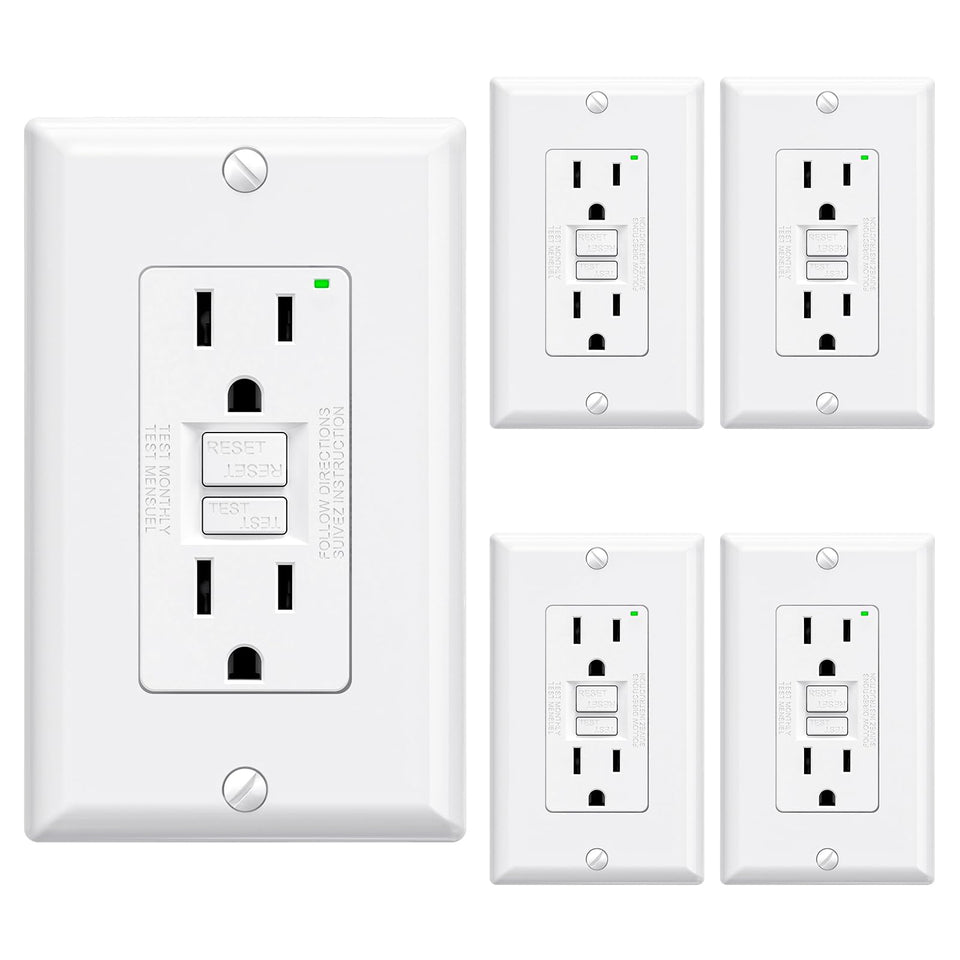 ELEGRP GFCI outlet with narrow design for easier in-wall installation