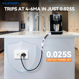 ELEGRP GFCI outlet self-test every 5 seconds keeps protection ready.
