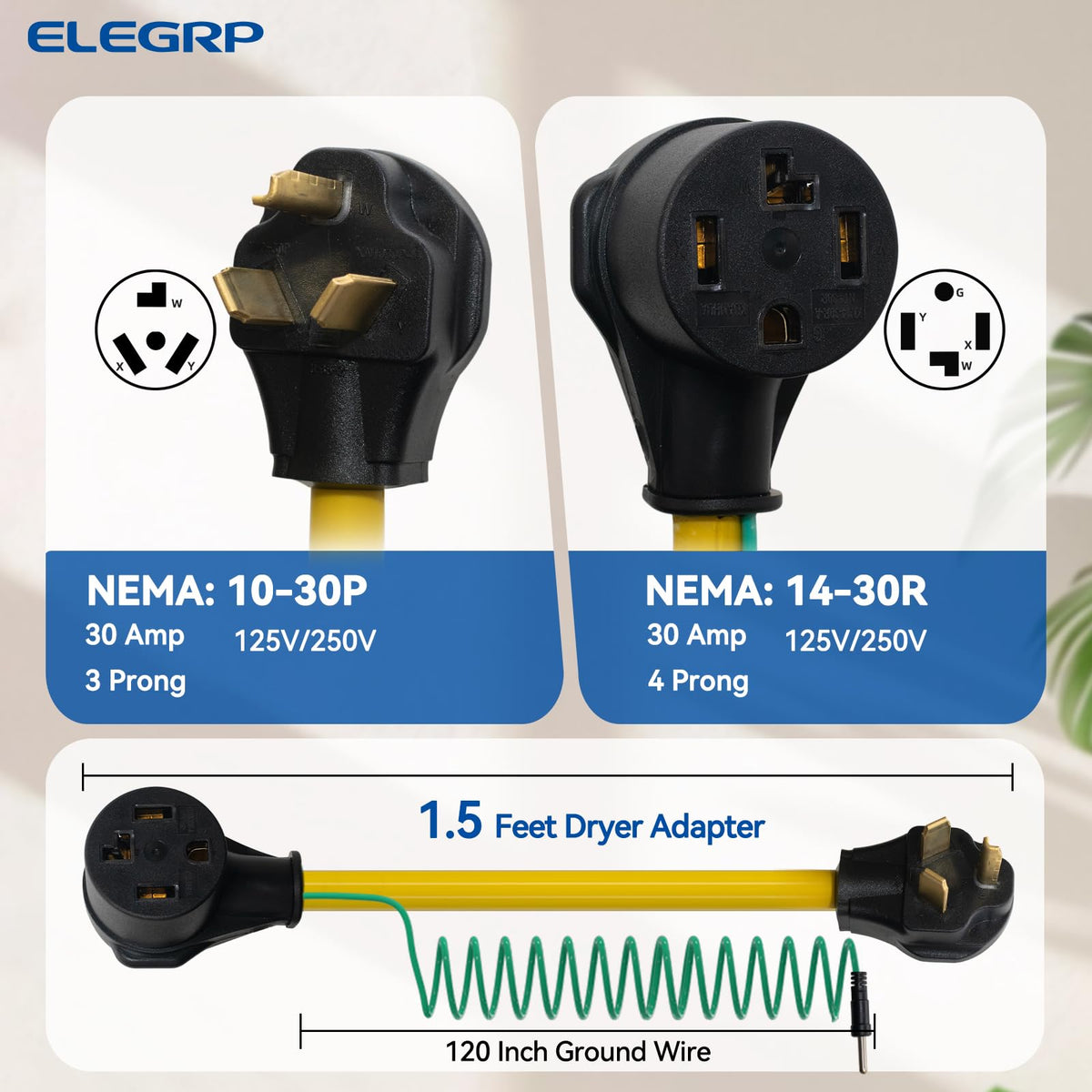 ELEGRP green ground wire detail reflects improved grounding.