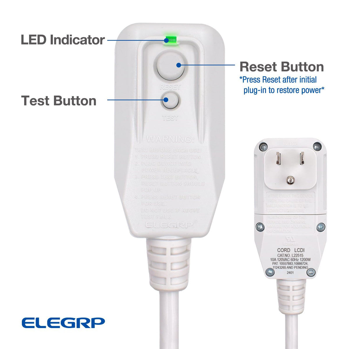 ELEGRP LCDI certification mark image shows UL compliance for added confidence.