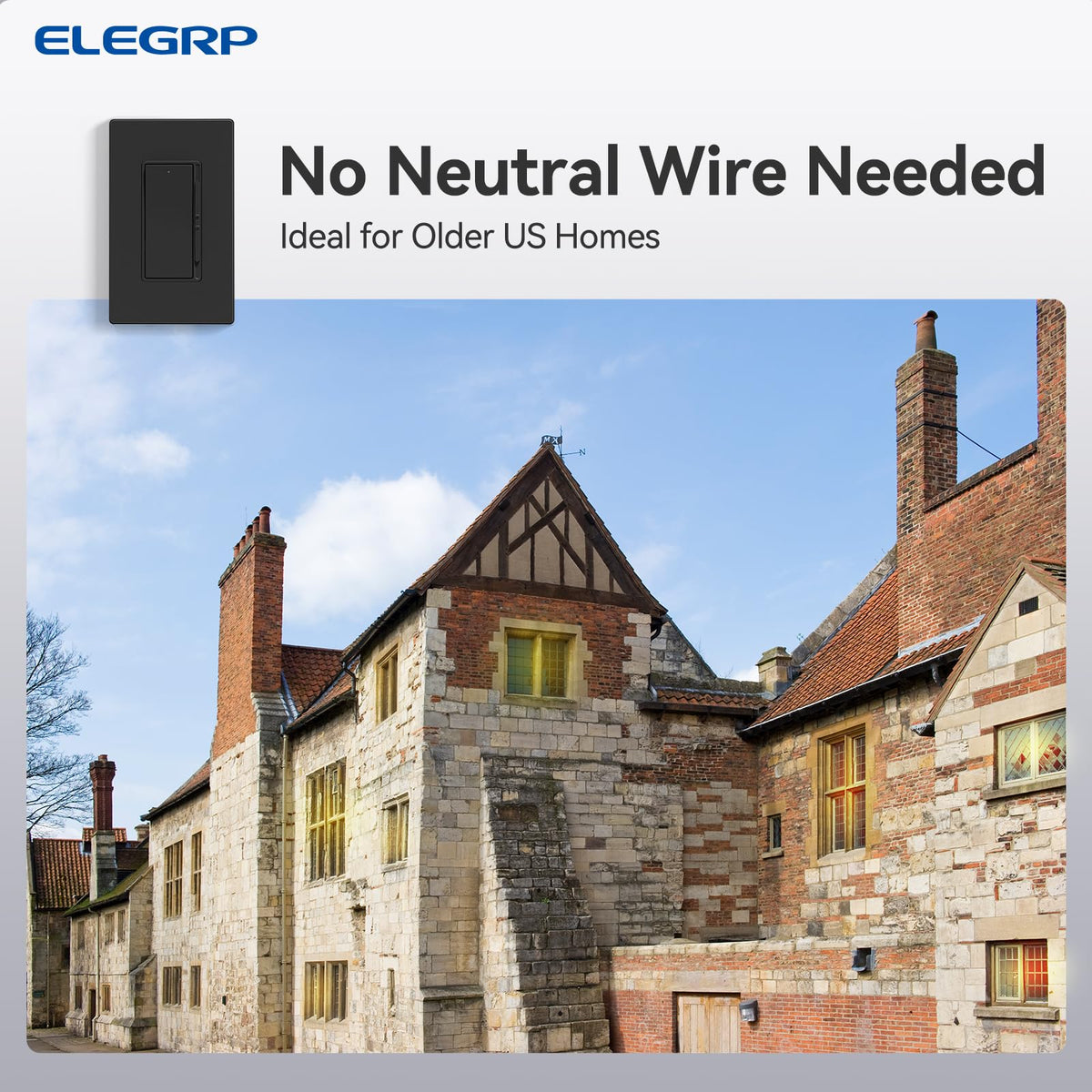 ELEGRP locator light image shows convenient night visibility for dark rooms