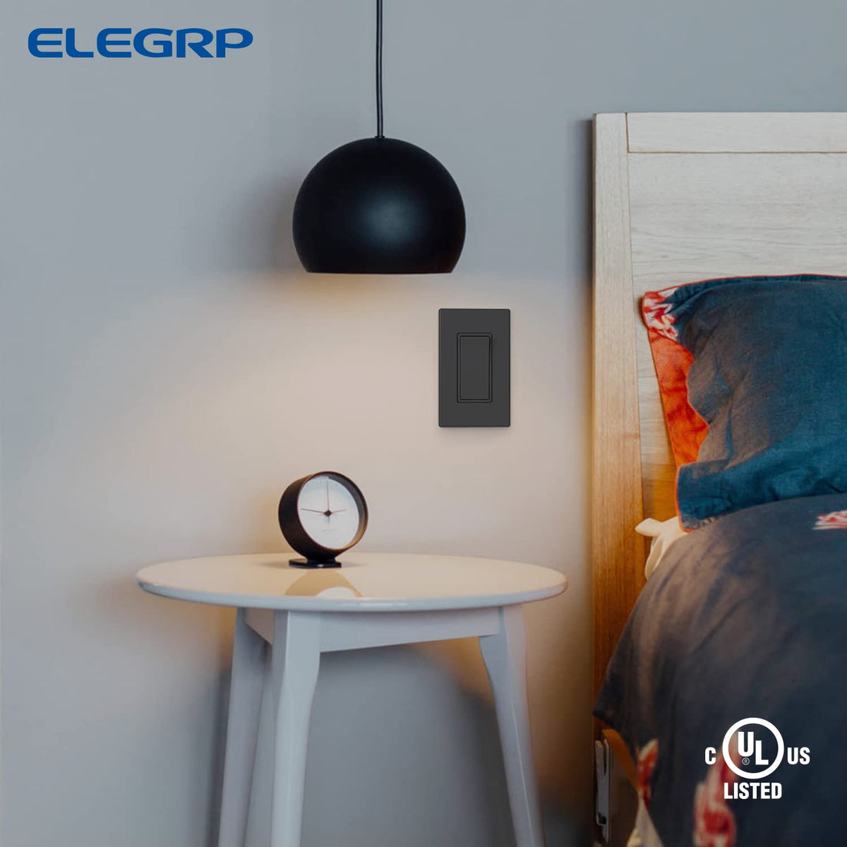 ELEGRP decorative rocker close-up emphasizes modern aesthetics and on/off control.