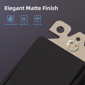 ELEGRP matte black decorator switch wallplate enhances room aesthetics.