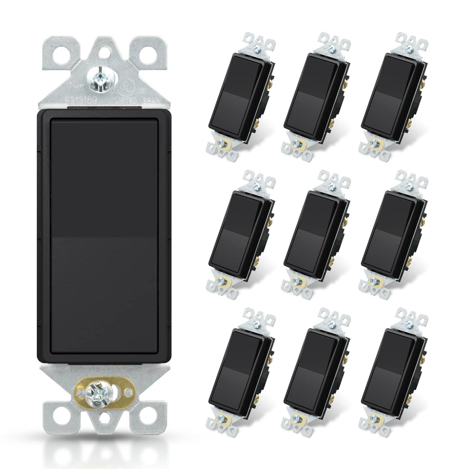 ELEGRP matte black switch front view, modern design for stylish home upgrades.