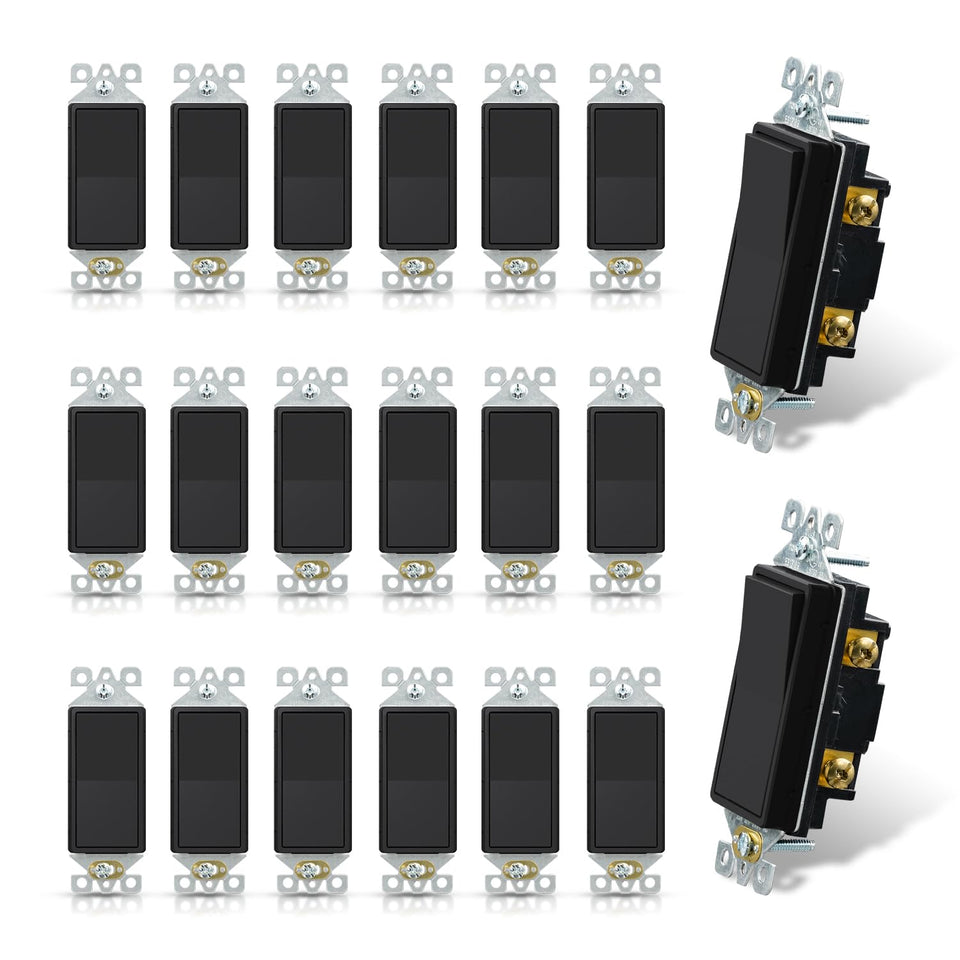 ELEGRP matte black single pole switch closeup, durable and stylish.