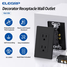 ELEGRP matte black wall plate included for a clean finished look.