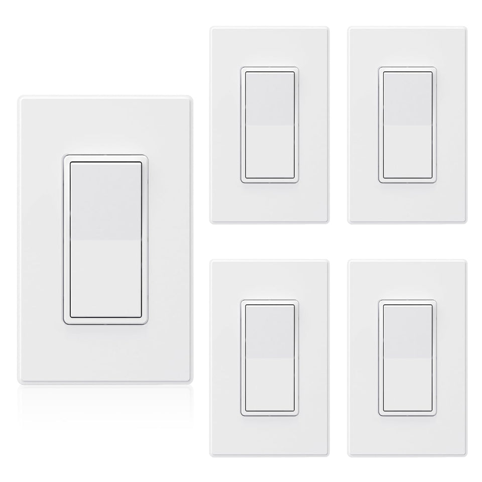 ELEGRP matte white 3-way decorator switch front view improves room control and style.