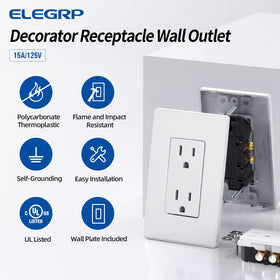 ELEGRP matte white grounding screw highlighting automatic grounding feature.