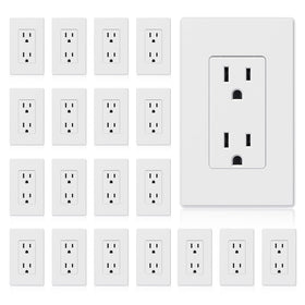 ELEGRP matte white outlet front view showing a durable finish.