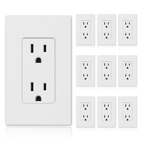 ELEGRP matte white outlet front view highlights durable housing.