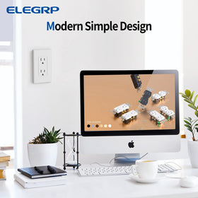 ELEGRP matte white outlet in an office environment for versatile use.