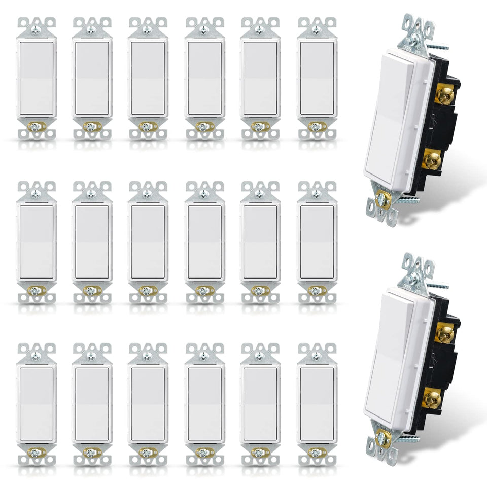 ELEGRP matte white single-pole switch front view for modern rooms.