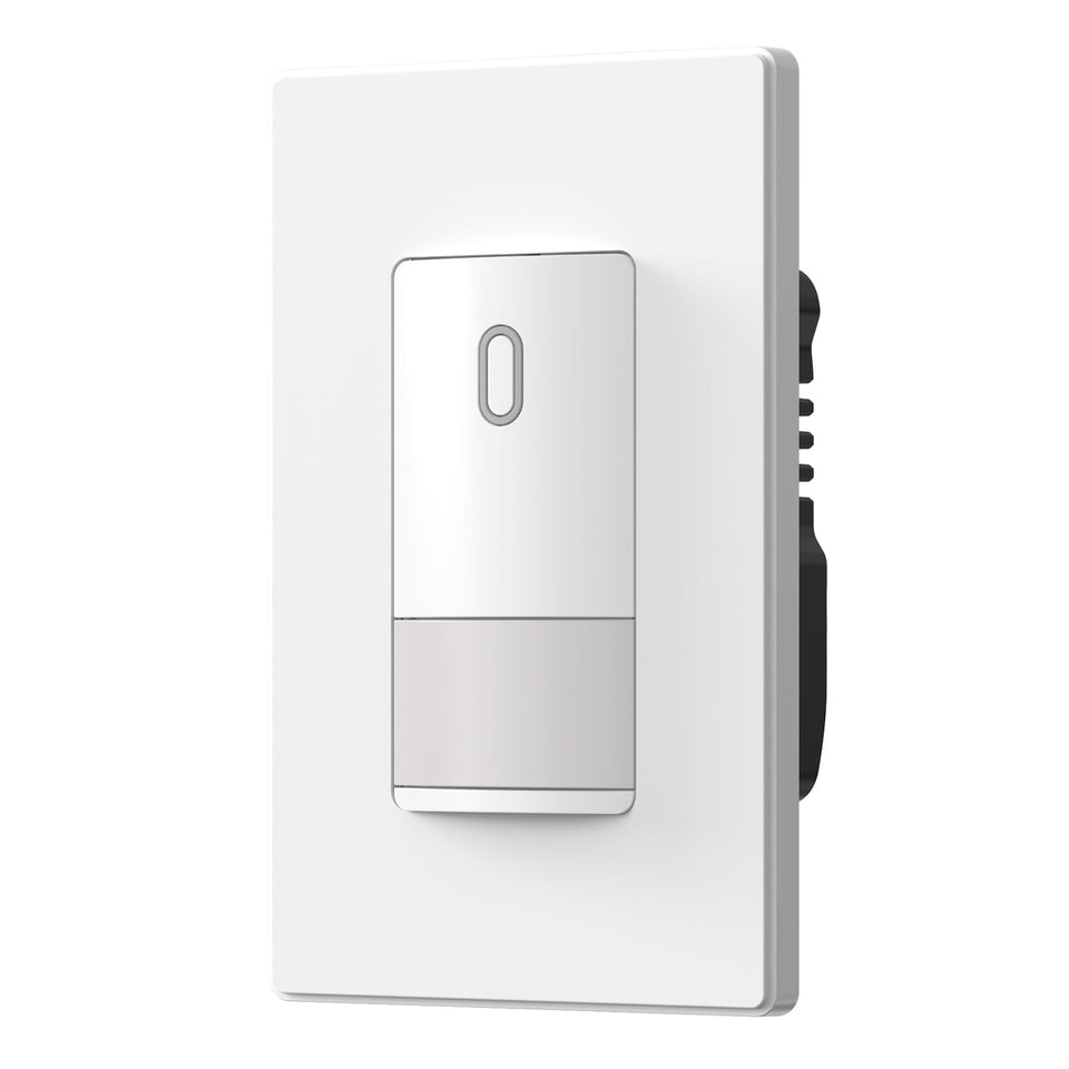 ELEGRP matte white single-pole switch mounted on wall for quick lighting control