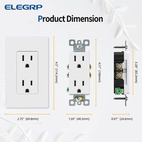 ELEGRP outlet with break-off tabs enabling easy two-circuit conversion.