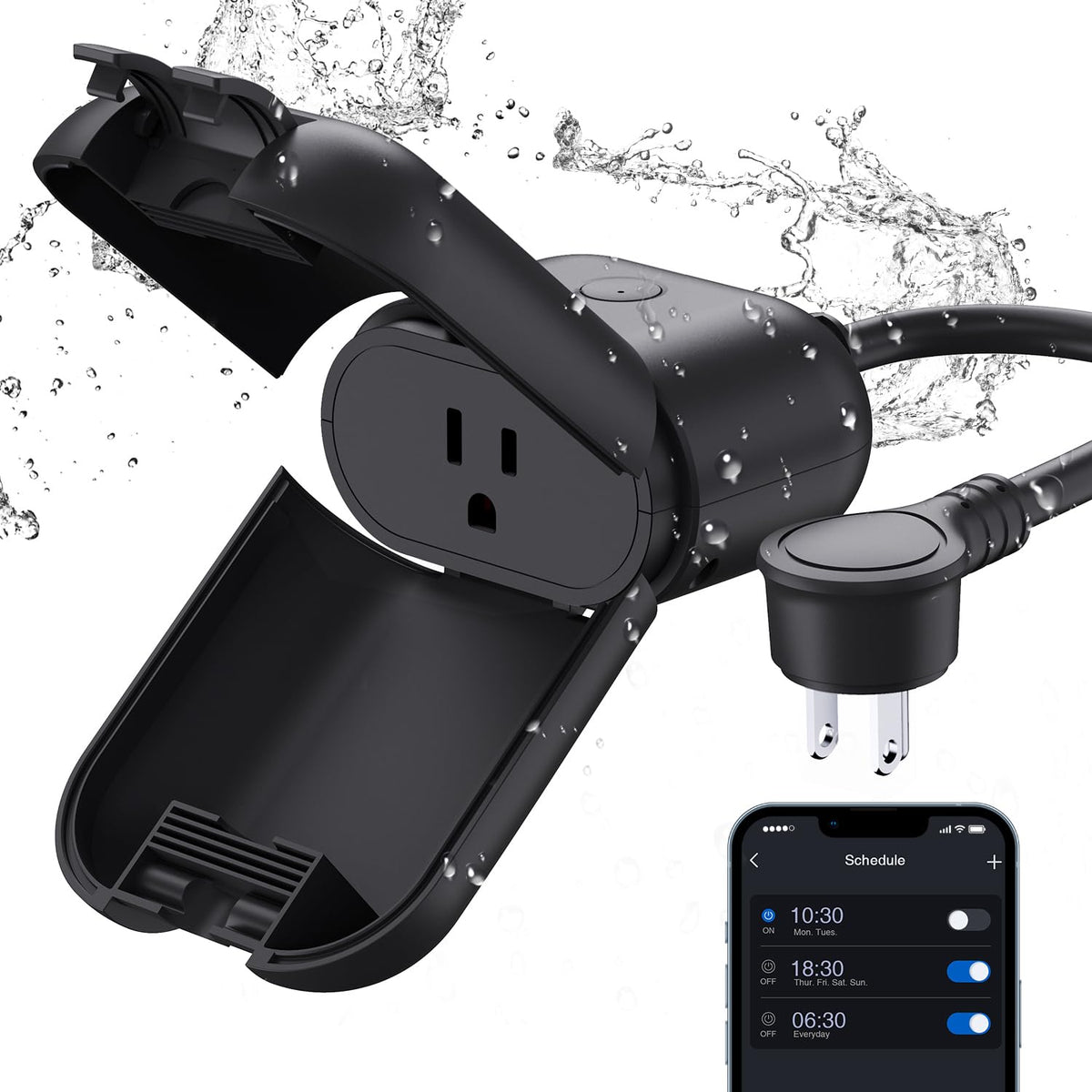 ELEGRP PQR10 outdoor plug with IP66 weatherproof housing for rainproof use