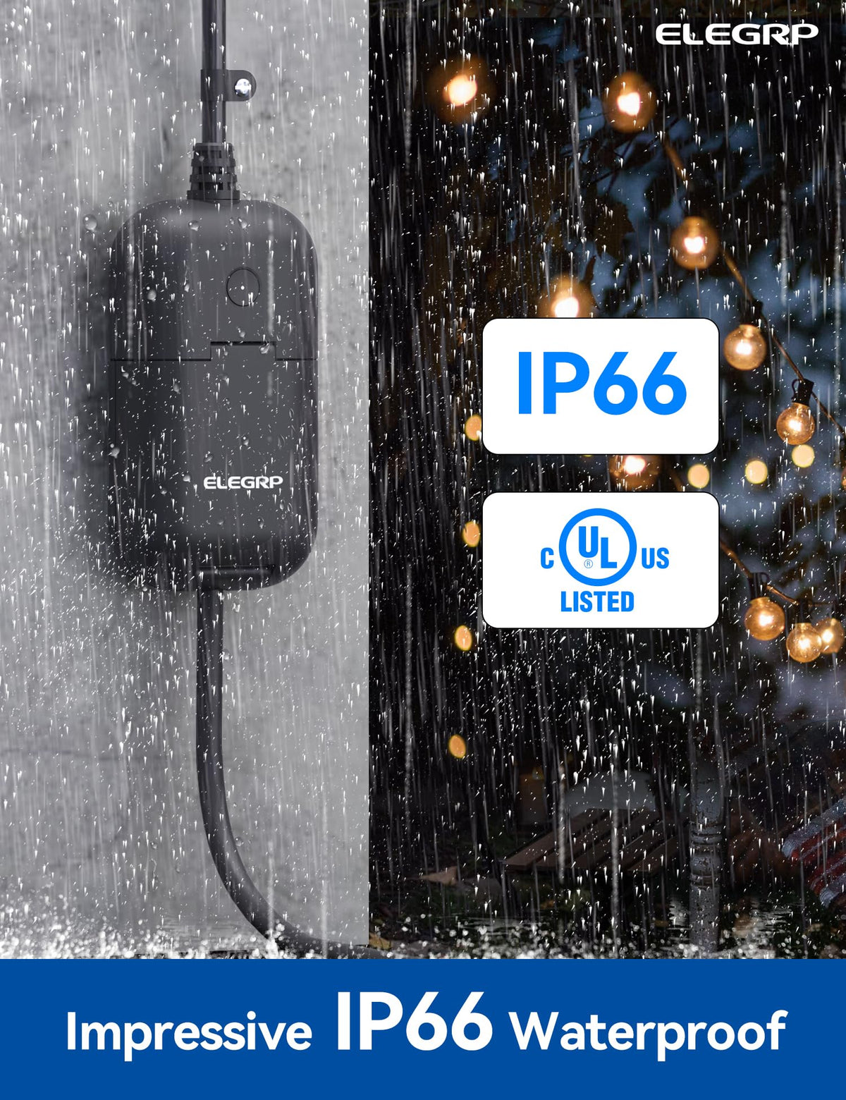 ELEGRP PQR10 outdoor plug enabling remote app control over WiFi
