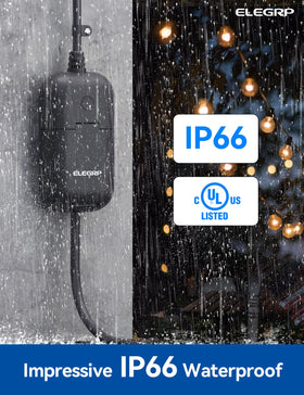 ELEGRP PQR10 outdoor plug enabling remote app control over WiFi