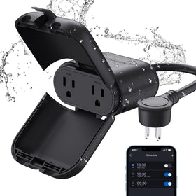ELEGRP PQR20 outdoor plug with dual sockets for independent control.