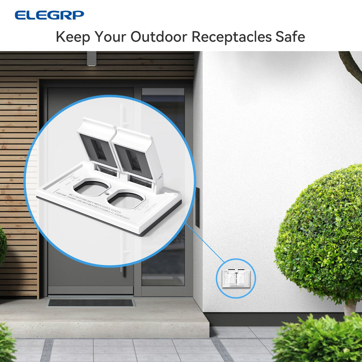 ELEGRP replacement 1-gang wall plate compatible with horizontal duplex outlets