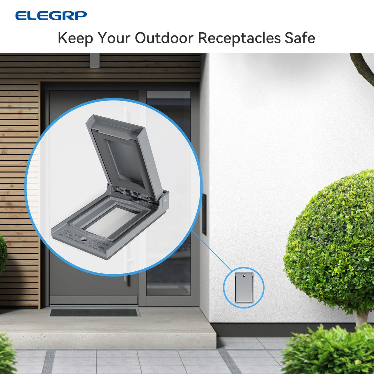 ELEGRP six-pack outdoor covers in grey simplify updating multiple outlets