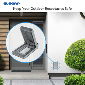 ELEGRP six-pack outdoor covers in grey simplify updating multiple outlets