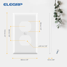 ELEGRP standard 1-gang size fits most outlets