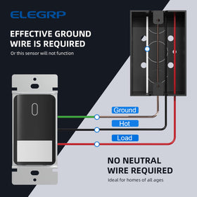 UL-listed, flame‑resistant housing on ELEGRP switch for safe use.