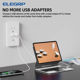ELEGRP UL listed label on dual USB charging outlet