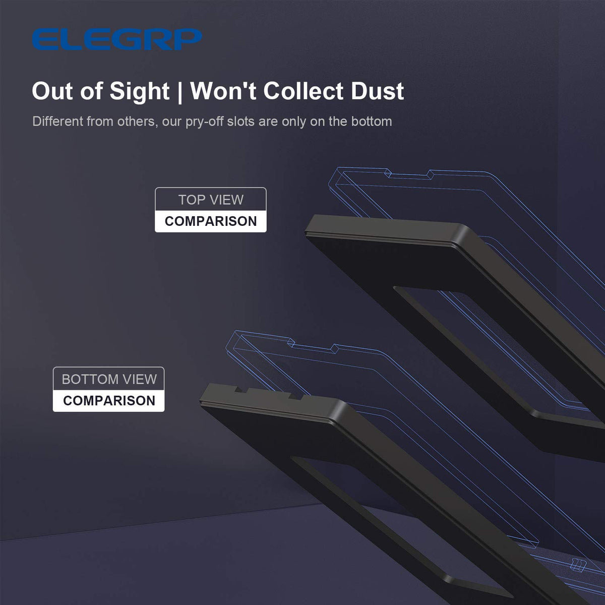 ELEGRP 1-Gang wall plate installs quickly with no visible screws.