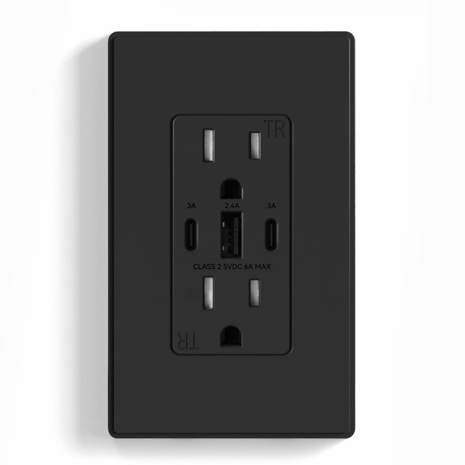 ELEGRP USB outlets with 3-port design delivering up to 30W for shared charging.