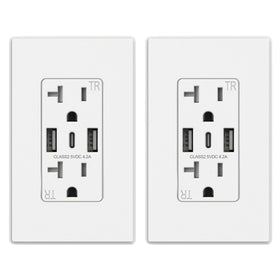 ELEGRP USB wall outlets with 3 ports for flexible device charging.