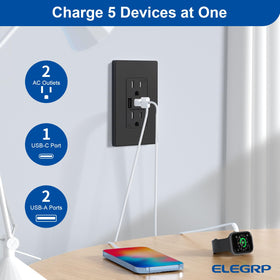 ELEGRP screwless wall plate delivers a seamless, modern look.