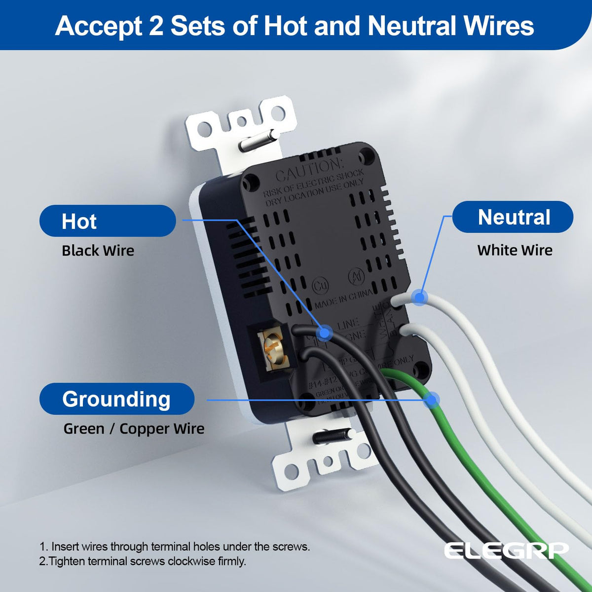 ELEGRP USB wall outlets universal compatibility with major protocols.