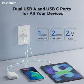 ELEGRP wall outlet screwless plate on matte finish for seamless decor