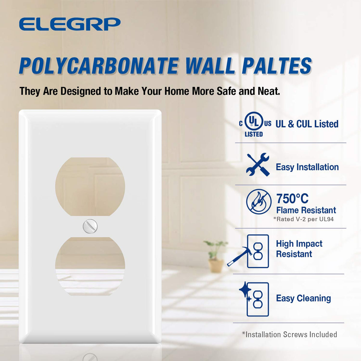 ELEGRP wall plate assembly ready for quick replacement