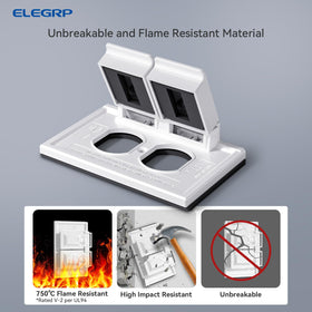 ELEGRP wall-plate 1-gang cover protects against moisture when not in use