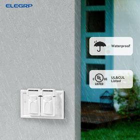 ELEGRP weatherproof outdoor cover with self-closing lid keeps outlets dry