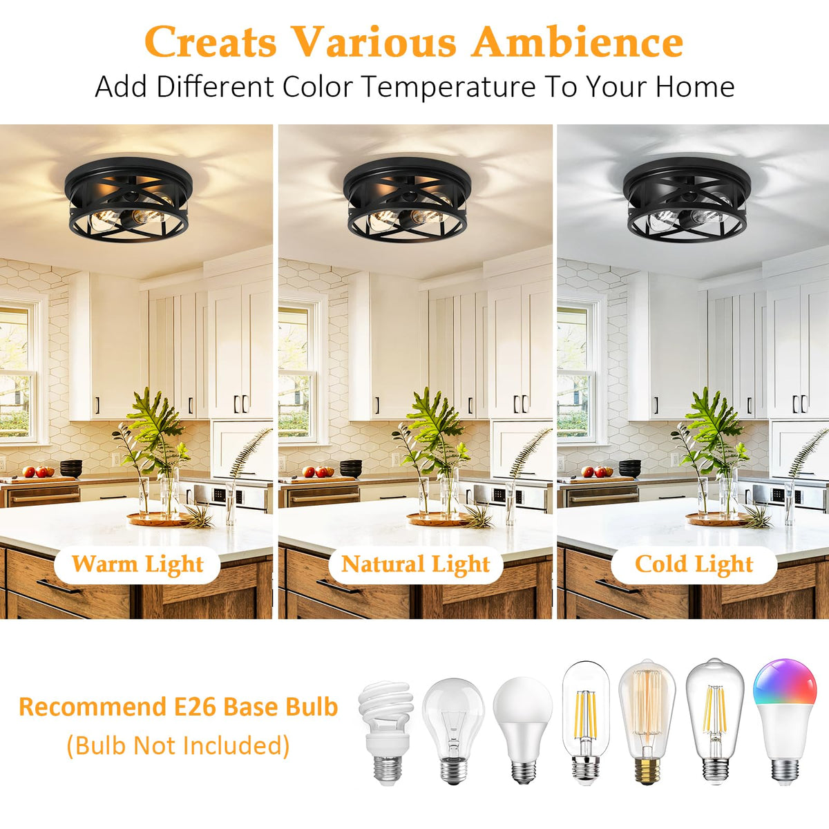 Elekeed 2-light flush mount bedroom glow creates soft, inviting atmosphere.