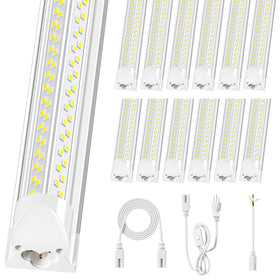 ELEKICO 12-pack 8ft LED shop light delivers bright, even illumination for garages and workshops.