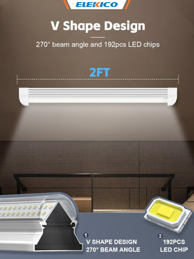 ELEKICO LED shop light connector cable enables seamless linkable installation.